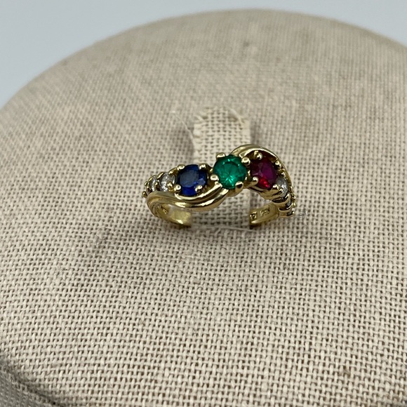 Vintage Gold Over Sterling 925 Multi-Stone Ring – Size 4.75 - Picture 3 of 17